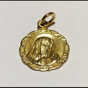 14k 2-sided medal Religious / Mary / Jesus